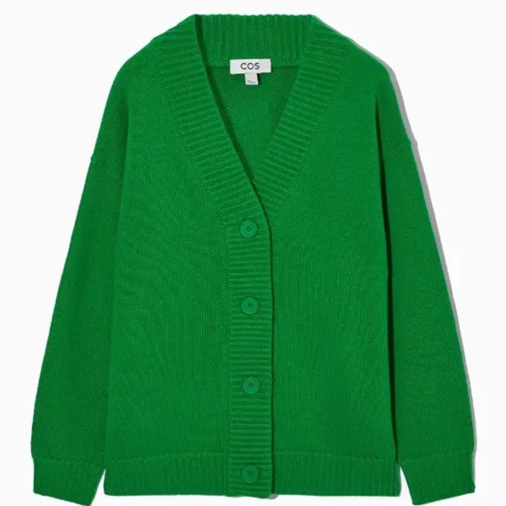 COS Vibrant Green Cardigan Sweater